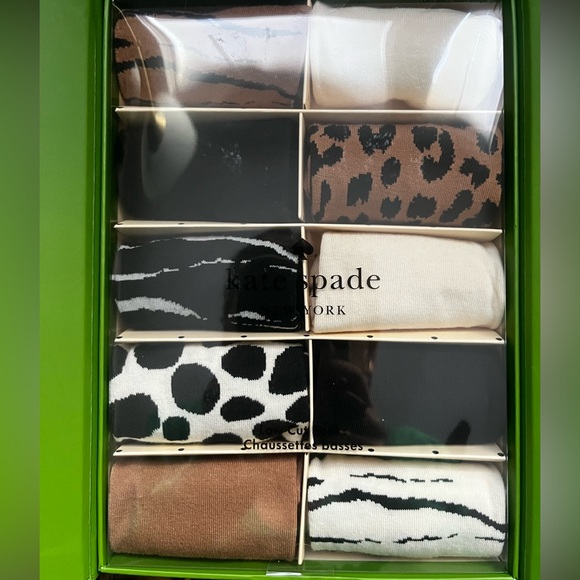 Kate Spade 10 Pack of Socks Low Cut Animal Print - Picture 3 of 5